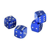 Max 4 Pieces Dice Dust Valve Caps Novelty Fun Retro Auto Car-styling Blue