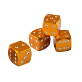 Max 4 Pieces Dice Dust Valve Caps Novelty Fun Retro Auto Car-styling Golden