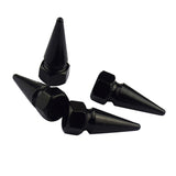 Maxbell 4 Pieces Cone Shaped Car Motorcycle Wheel Tire Valve Stem Caps Black
