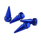 Maxbell 4 Pieces Cone Shaped Car Motorcycle Wheel Tire Valve Stem Caps Blue