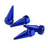 Maxbell 4 Pieces Cone Shaped Car Motorcycle Wheel Tire Valve Stem Caps Blue