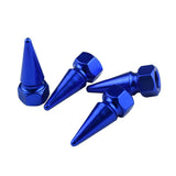 Maxbell 4 Pieces Cone Shaped Car Motorcycle Wheel Tire Valve Stem Caps Blue