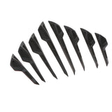 Maxbell 8 Pieces Universal Rubber Front Bumper Splitter Fins Refit Trim Set Black