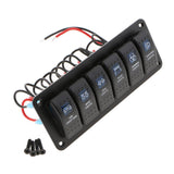 Maxbell 6 Gang Rocker Resetting Switch Panel 12/24V Circuit Breaker Car Marine Boat