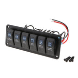 Maxbell 6 Gang Rocker Resetting Switch Panel 12/24V Circuit Breaker Car Marine Boat