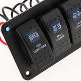 Maxbell 6 Gang Rocker Resetting Switch Panel 12/24V Circuit Breaker Car Marine Boat