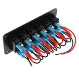 Maxbell 6 Gang Rocker Resetting Switch Panel 12/24V Circuit Breaker Car Marine Boat