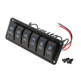Maxbell 6 Gang Rocker Resetting Switch Panel 12/24V Circuit Breaker Car Marine Boat