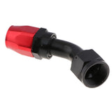 Max AN12-12AN 45 Degree Swivel Oil/ Fuel/Gas Hose Line Fitting Adaptor Black+Red
