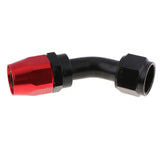 Max AN12-12AN 45 Degree Swivel Oil/ Fuel/Gas Hose Line Fitting Adaptor Black+Red