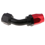 Max AN12-12AN 45 Degree Swivel Oil/ Fuel/Gas Hose Line Fitting Adaptor Black+Red