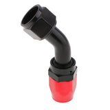 Max AN12-12AN 45 Degree Swivel Oil/ Fuel/Gas Hose Line Fitting Adaptor Black+Red