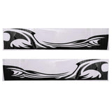 Max 2x Car Flame Totem Side Skirt Modified Personal Decoration Body Paste Black - Aladdin Shoppers