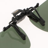 Max Polarized Clip On Flip Up Sunglasses Clip for Myopia Driving Dark Green