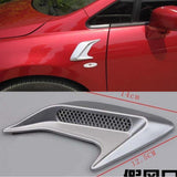 Max 3D Car Shark Gill Simulation Air Flow Intake Vent Side Fender Sticker Black