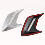 Max 3D Car Shark Gill Simulation Air Flow Intake Vent Side Fender Sticker Silver