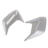 Max 3D Car Shark Gill Simulation Air Flow Intake Vent Side Fender Sticker Silver
