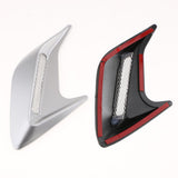 Max 3D Car Shark Gill Simulation Air Flow Intake Vent Side Fender Sticker Silver