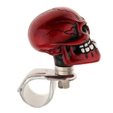 Max 1PC Skull Head Car Steering Wheel Spinner Suicide Knob Handle Booster Red