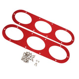 Maxbell 2X Universal Aluminum Rear Bumper Air Diversion Diffuser Panel 3-Hole Red