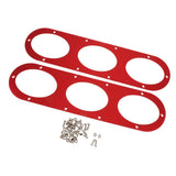 Maxbell 2X Universal Aluminum Rear Bumper Air Diversion Diffuser Panel 3-Hole Red