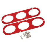 Maxbell 2X Universal Aluminum Rear Bumper Air Diversion Diffuser Panel 3-Hole Red