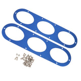 Maxbell 2X Universal Aluminum Rear Bumper Air Diversion Diffuser Panel 3-Hole Blue