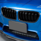 Maxbell Dual Front Grille Cover Insert Grill Trim for BMW 5 Series F10 Matte Black