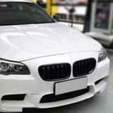 Maxbell Dual Front Grille Cover Insert Grill Trim for BMW 5 Series F10 Matte Black