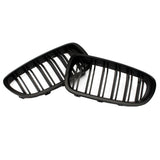 Maxbell Dual Front Grille Cover Insert Grill Trim for BMW 5 Series F10 Matte Black