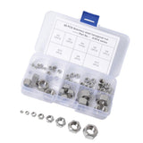 Max Maxb 304 Stainless Steel Lock Nut Assortment Kit, 65pcs M2 - M12 Locknut