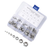 Max Maxb 304 Stainless Steel Lock Nut Assortment Kit, 65pcs M2 - M12 Locknut