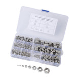 Max Maxb 304 Stainless Steel Lock Nut Assortment Kit, 220pcs M2 - M12 Locknut