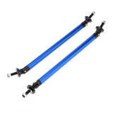 Max Maxb Front/Rear Adjustable Wind Splitter Bumper Chin Lip Rod Support 200mm Blue