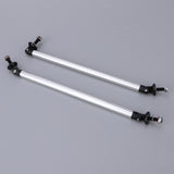 Max Maxb Front/Rear Adjustable Wind Splitter Bumper Chin Lip Rod Support 200mm Silver