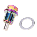 Max Maxb Aluminum Alloy Magnetic Engine Oil Pan Drain Bolt Screw w Gasket M14x1.5