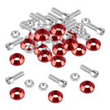 Max License Plate Frame Engine Bay Bumper Fender Screws Kit For Cars Red