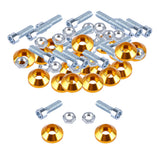 Max License Plate Frame Engine Bay Bumper Fender Screws Kit For Cars Golden
