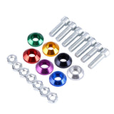Max License Plate Frame Engine Bay Bumper Fender Screws Kit For Cars Golden