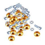 Max License Plate Frame Engine Bay Bumper Fender Screws Kit For Cars Golden