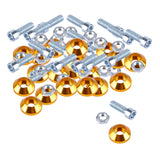 Max License Plate Frame Engine Bay Bumper Fender Screws Kit For Cars Golden