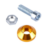 Max License Plate Frame Engine Bay Bumper Fender Screws Kit For Cars Golden
