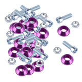 Max License Plate Frame Engine Bay Bumper Fender Screws Kit For Cars Purple