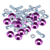 Max License Plate Frame Engine Bay Bumper Fender Screws Kit For Cars Purple
