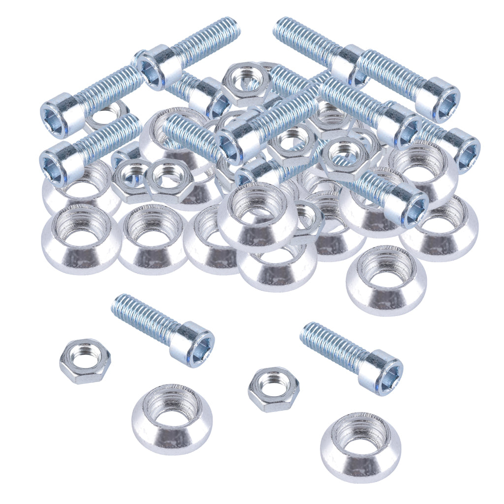 Max License Plate Frame Engine Bay Bumper Fender Screws Kit For Cars Silver