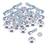 Max License Plate Frame Engine Bay Bumper Fender Screws Kit For Cars Silver