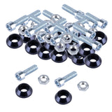 Max License Plate Frame Engine Bay Bumper Fender Screws Kit For Cars Black