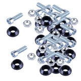 Max License Plate Frame Engine Bay Bumper Fender Screws Kit For Cars Black