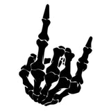 Max Maxb Unique Skull Skeleton Bone Finger Flipping Off Car Decal / Sticker Black