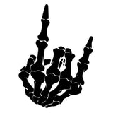 Max Maxb Unique Skull Skeleton Bone Finger Flipping Off Car Decal / Sticker Black